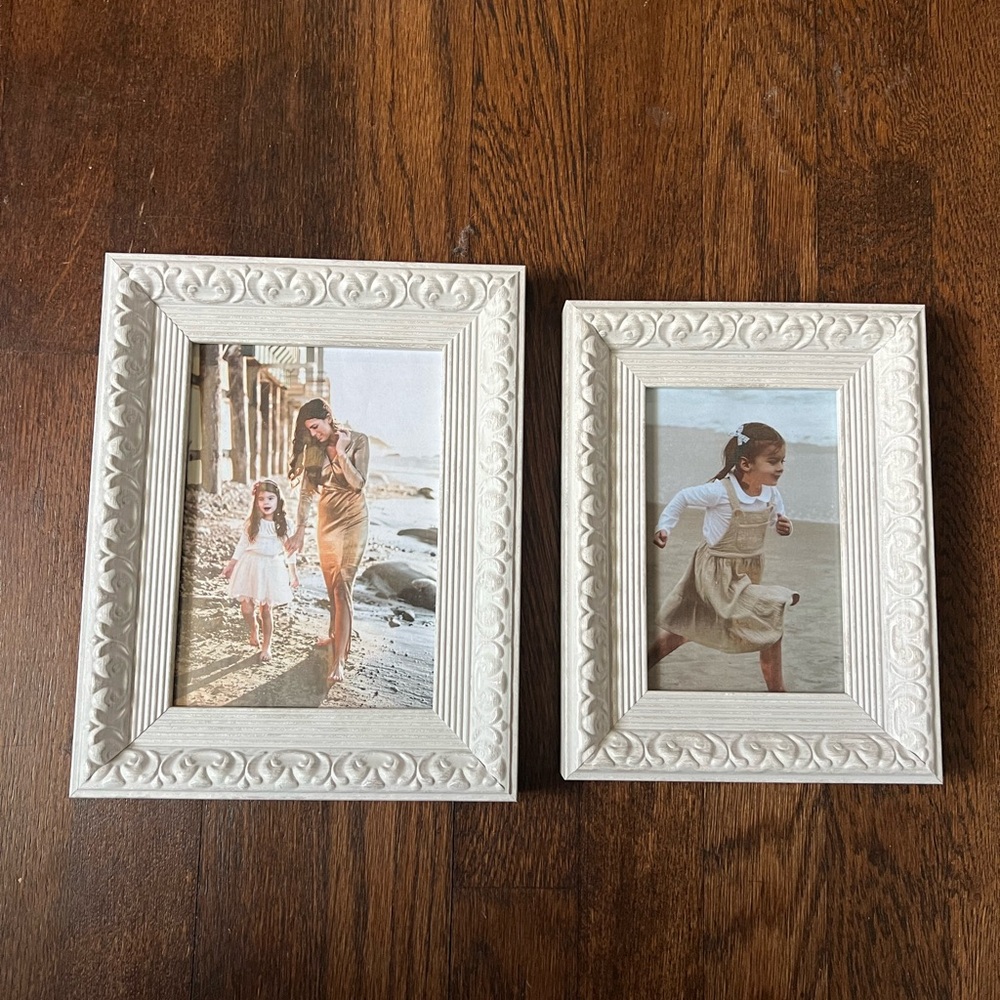 Elegant White Photo Frame Set